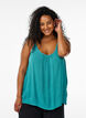 Strap top in viscose, Blauw, Model image number 0