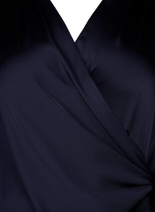 Feestelijke blouse van satijn met overslag, Night Sky, Packshot image number 2