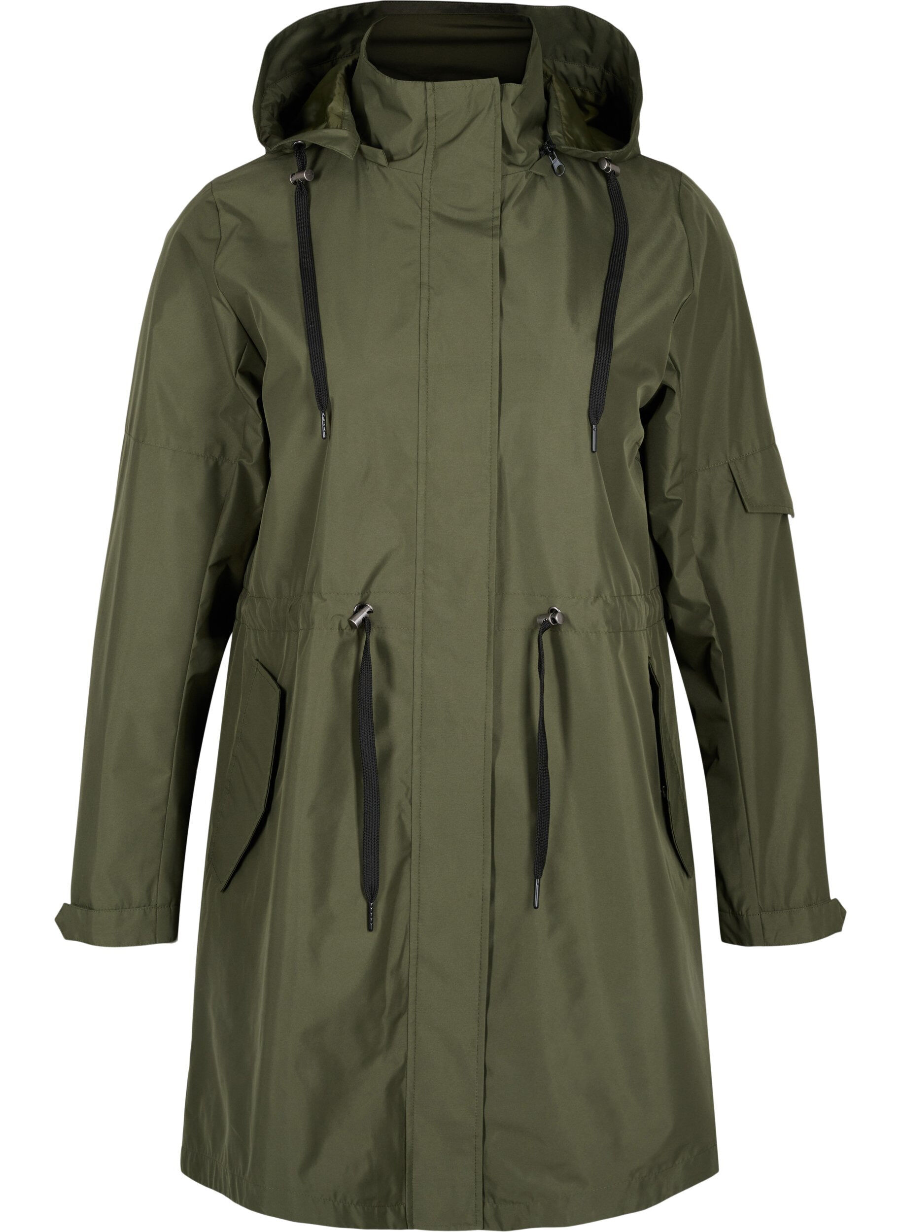 Zizzi Waterdichte parka met afneembare capuchon, Forest Night, Packshot image number 0