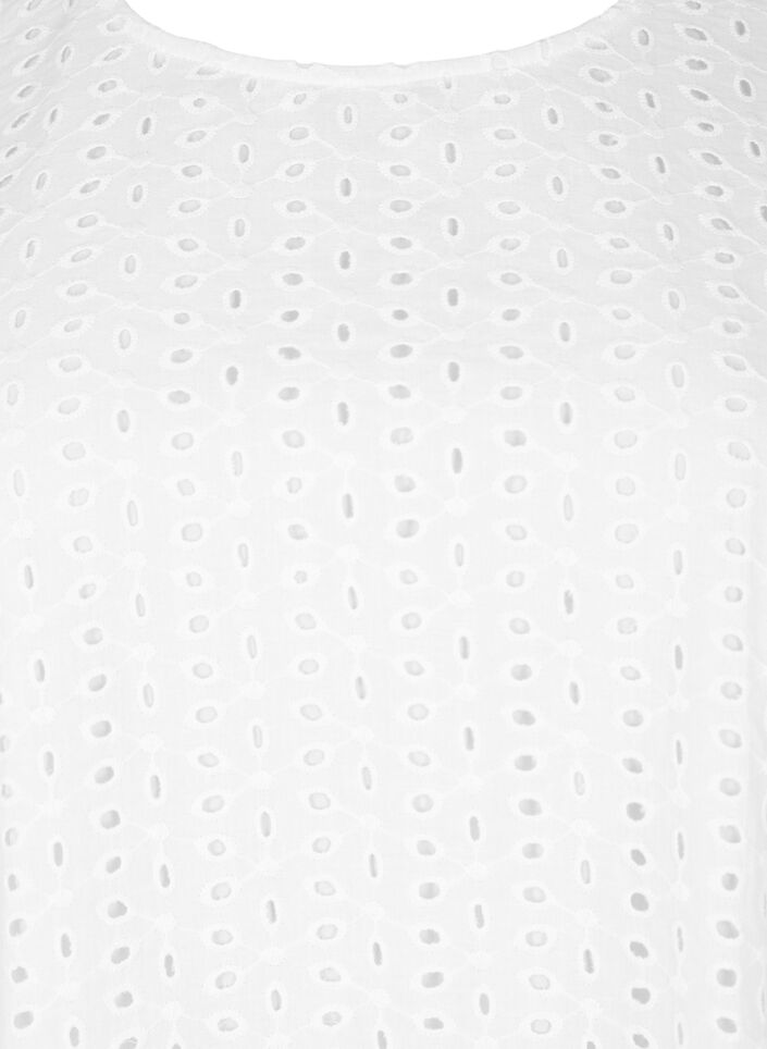 Blouse met pofmouwen en kant patroon, Wit, Packshot image number 2