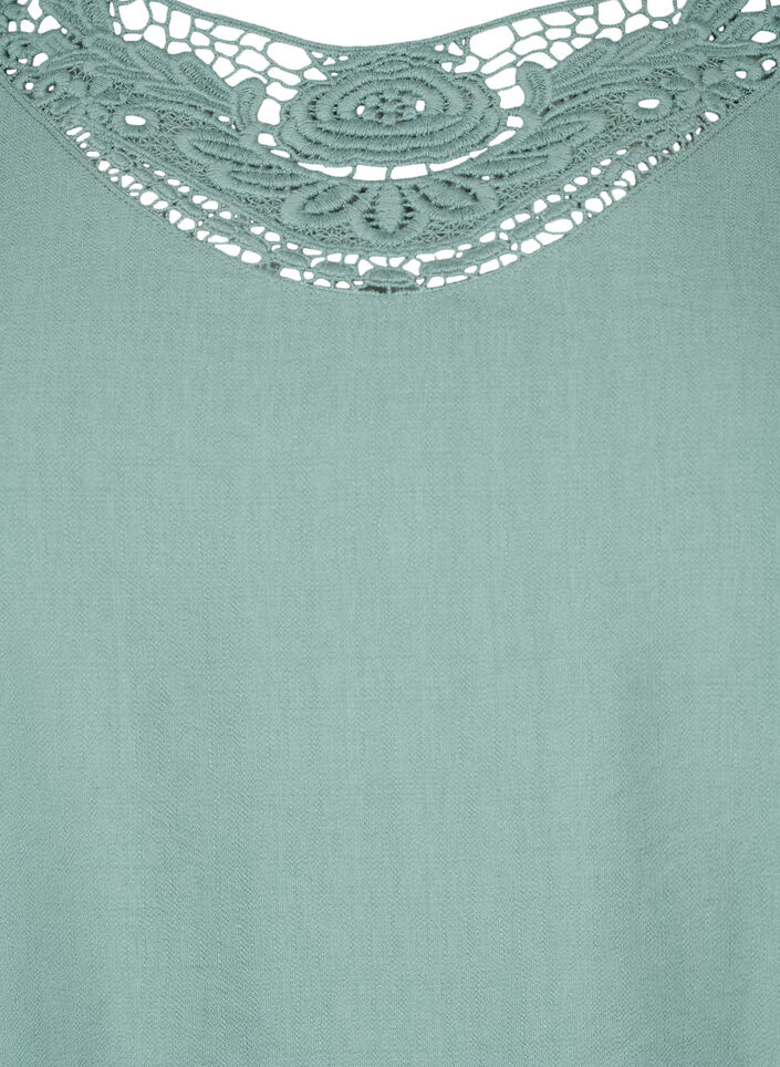 Blouse van viscose met gehaakt detail, Chinois Green, Packshot image number 2