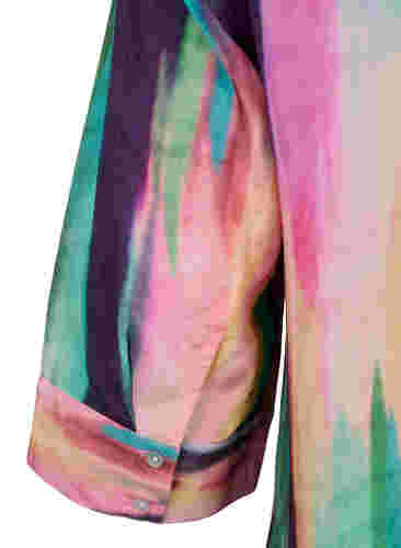 Bedrukt viscose overhemd met 3/4 mouwen, Purple AOP, Packshot image number 3