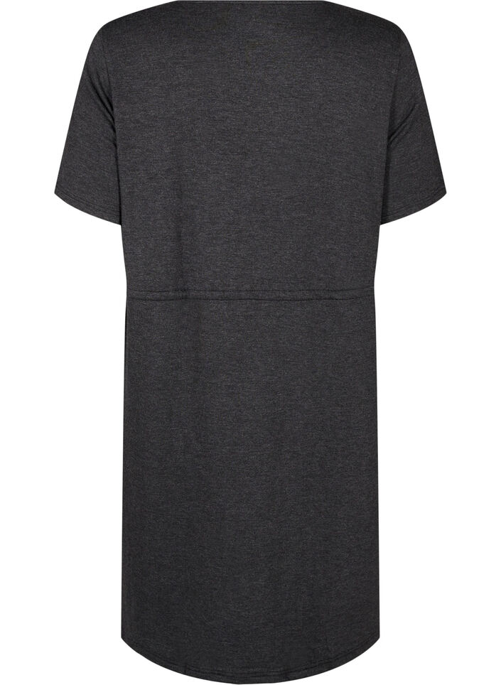 Korte jurk in jersey met strikceintuur, Grijs, Packshot image number 1
