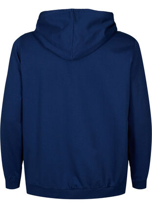 Sweater met capuchon en print, Medieval Blue, Packshot image number 1