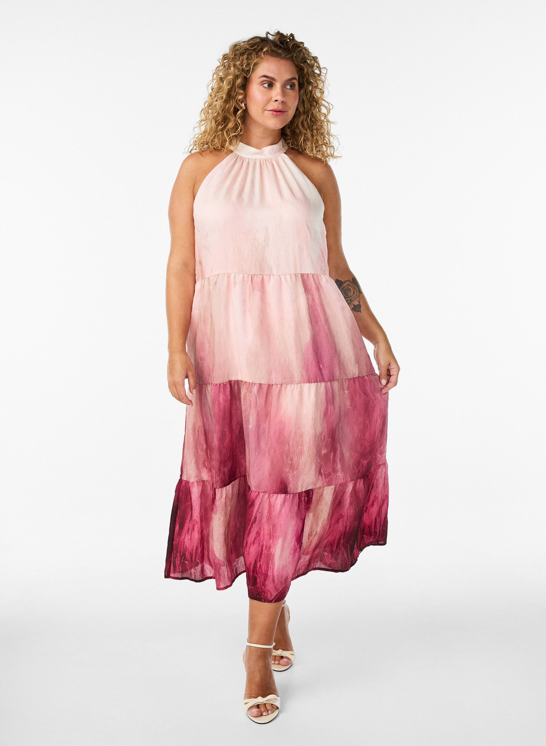 ZizziMidi halterjurk, Roze, Model image number 0
