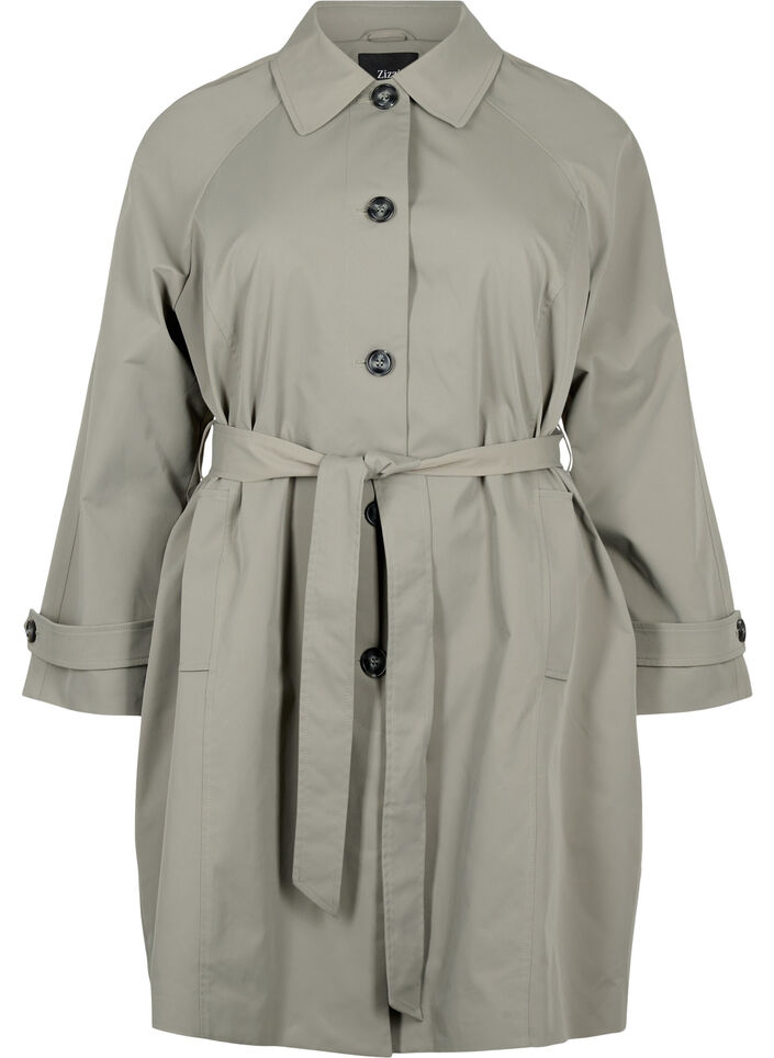 Trenchcoat met zakken en riem, Sea Spray, Packshot image number 0