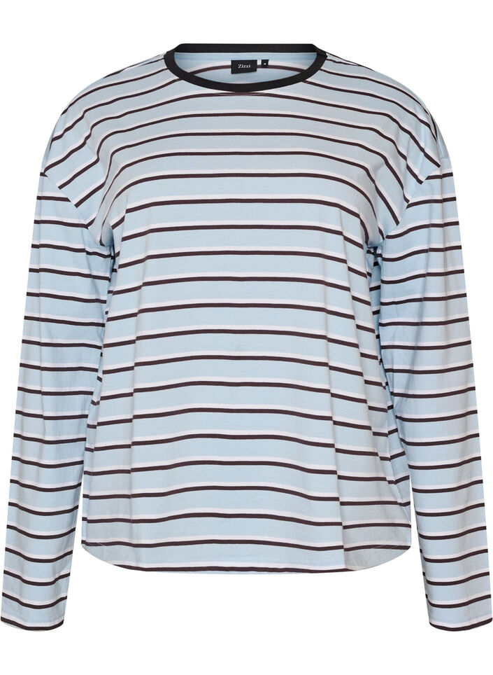 Basic T-shirt met lange mouwen, Blauw, Packshot image number 0