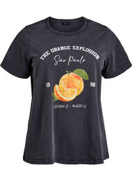Organisch katoenen T-shirt met print, Grijs