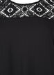 Blouse van viscose met korte mouwen en kant detail, Black, Packshot image number 2