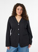 Blazer met V-hals en knoopsluiting, Zwart, Model image number 0