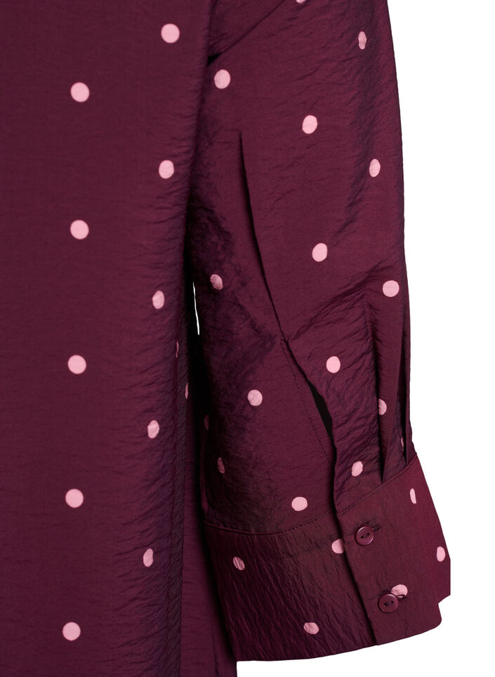 Korte jurk met kraag en borstzak, Rood, Packshot image number 3