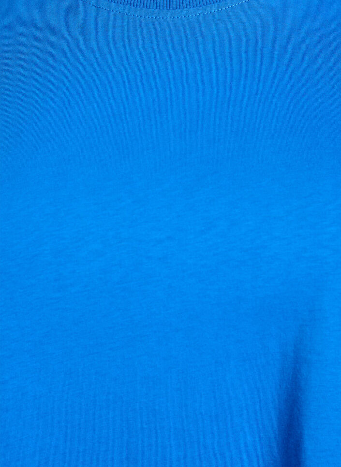 Basic katoenen T-shirt met ronde hals, Blauw, Packshot image number 2