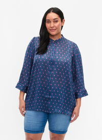Shirt blouse met stippen , Vintage Indigo Dot, Model