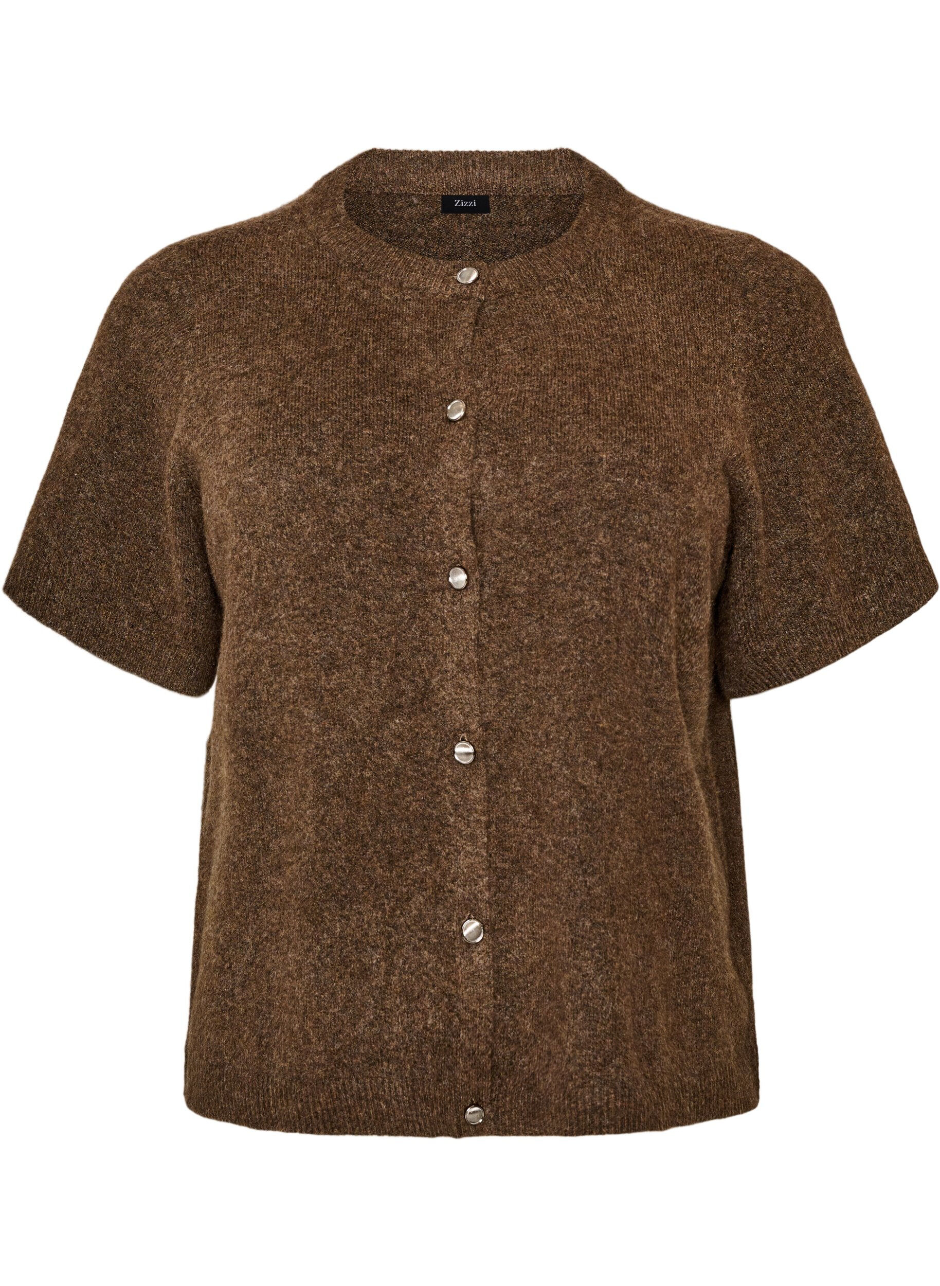 Gebreid vest met korte mouwen