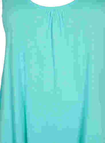 Top met a-vorm en ronde hals, Turquoise, Packshot image number 1