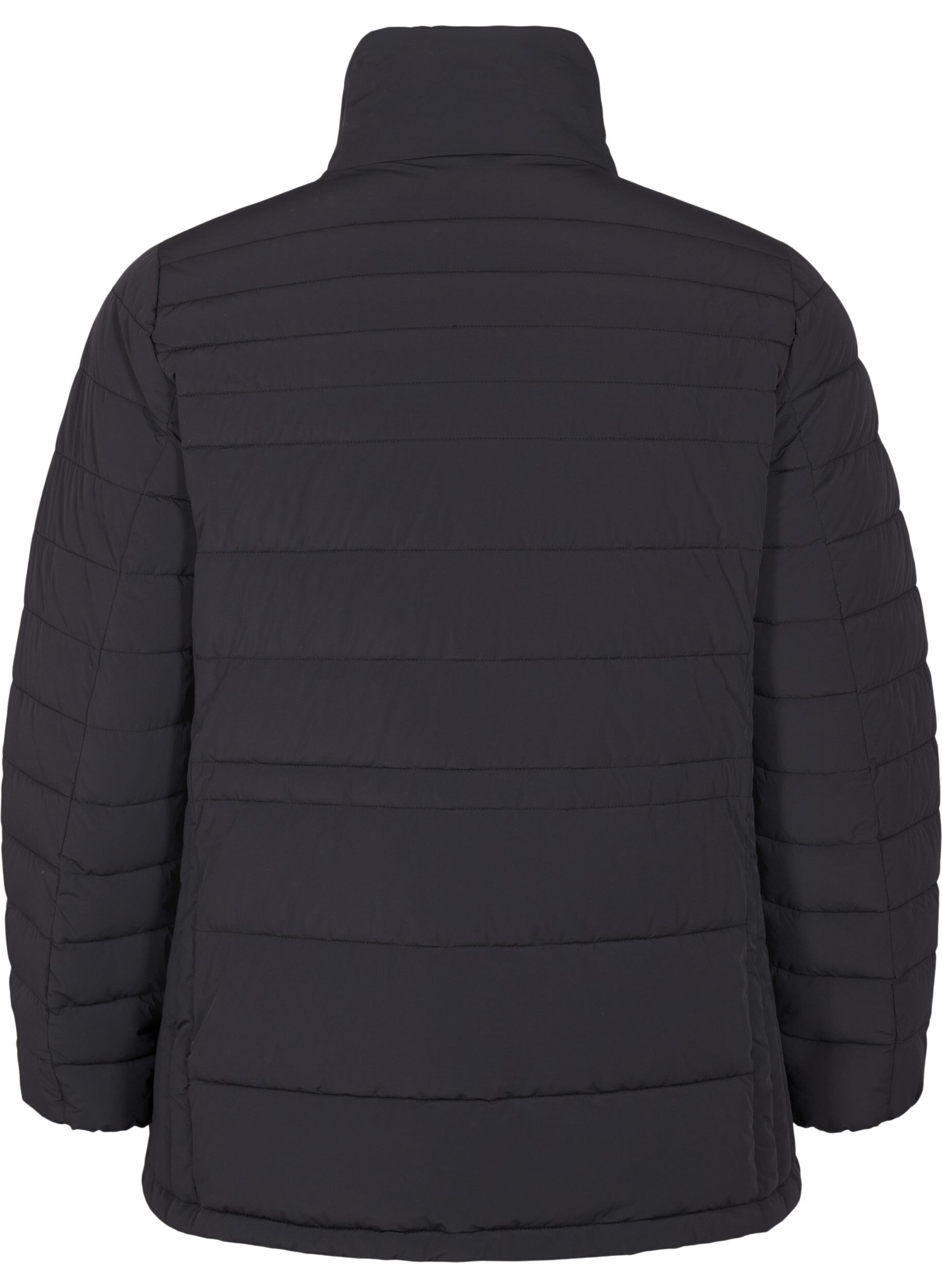 Zizzi Korte puffer jas met zakken, Zwart, Packshot image number 1