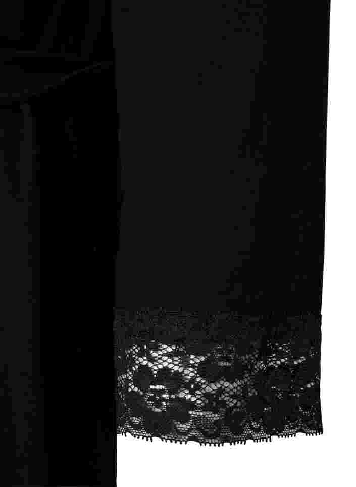 Kamerjas van viscose met kant, Black, Packshot image number 3