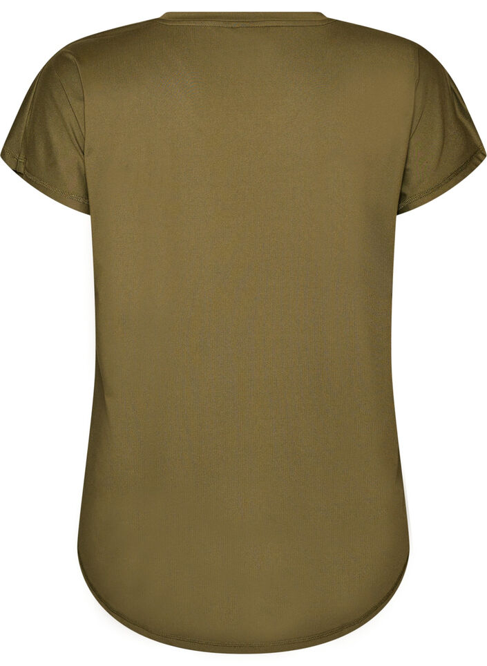 Sportief t-shirt met korte mouwen en v-hals, Groen, Packshot image number 1