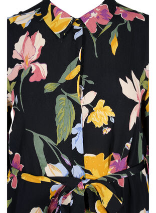 Midi-jurk met 3/4 mouwen en print, Big Flower AOP, Packshot image number 2