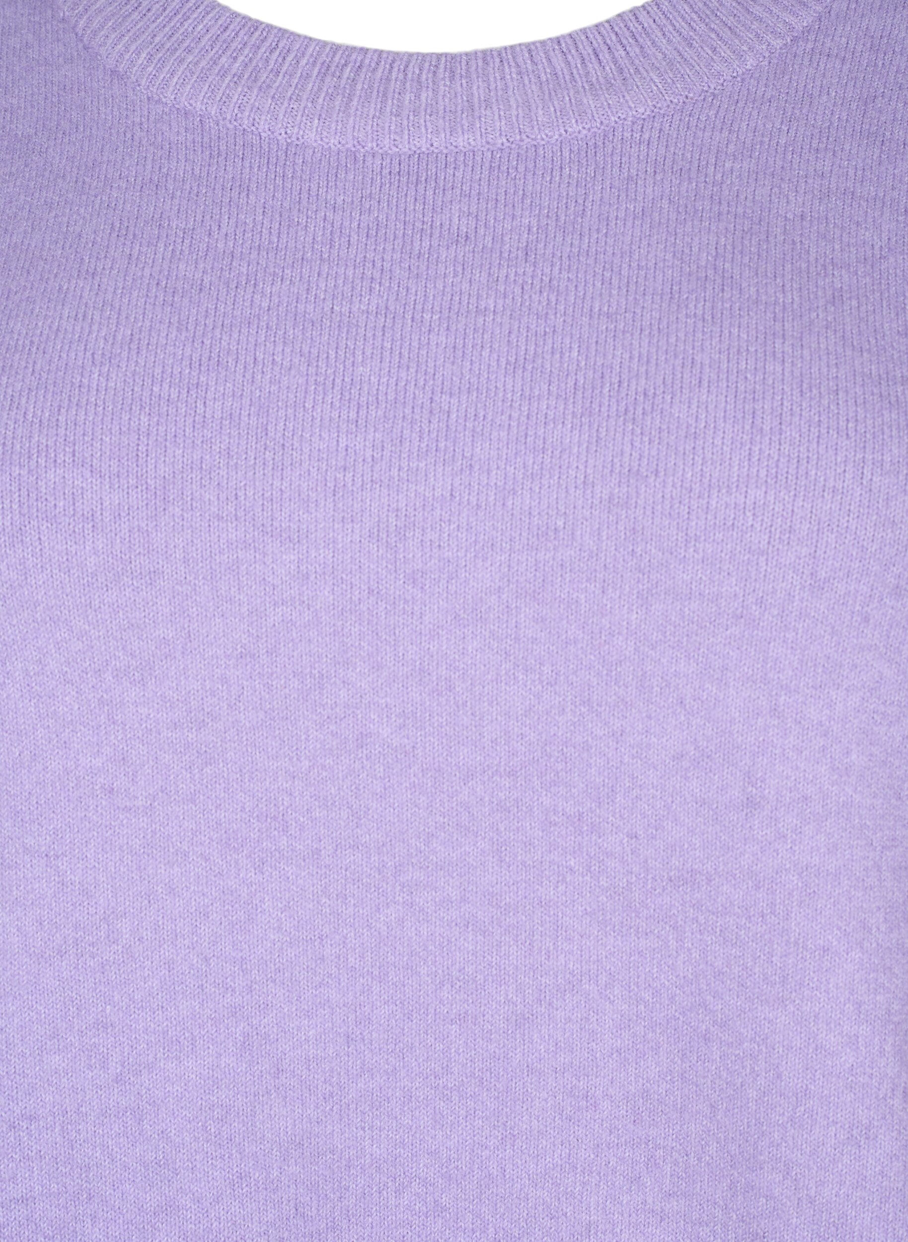 Zizzi Trui met lange mouwen en een ronde hals	, Bougainvillea Mel., Packshot image number 2