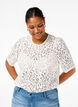 Kanten blouse met korte mouwen, Bright White, Model image number 0