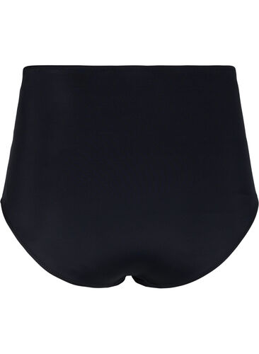 Bikinibroekje met hoge taille en draperingen, Black, Packshot image number 1