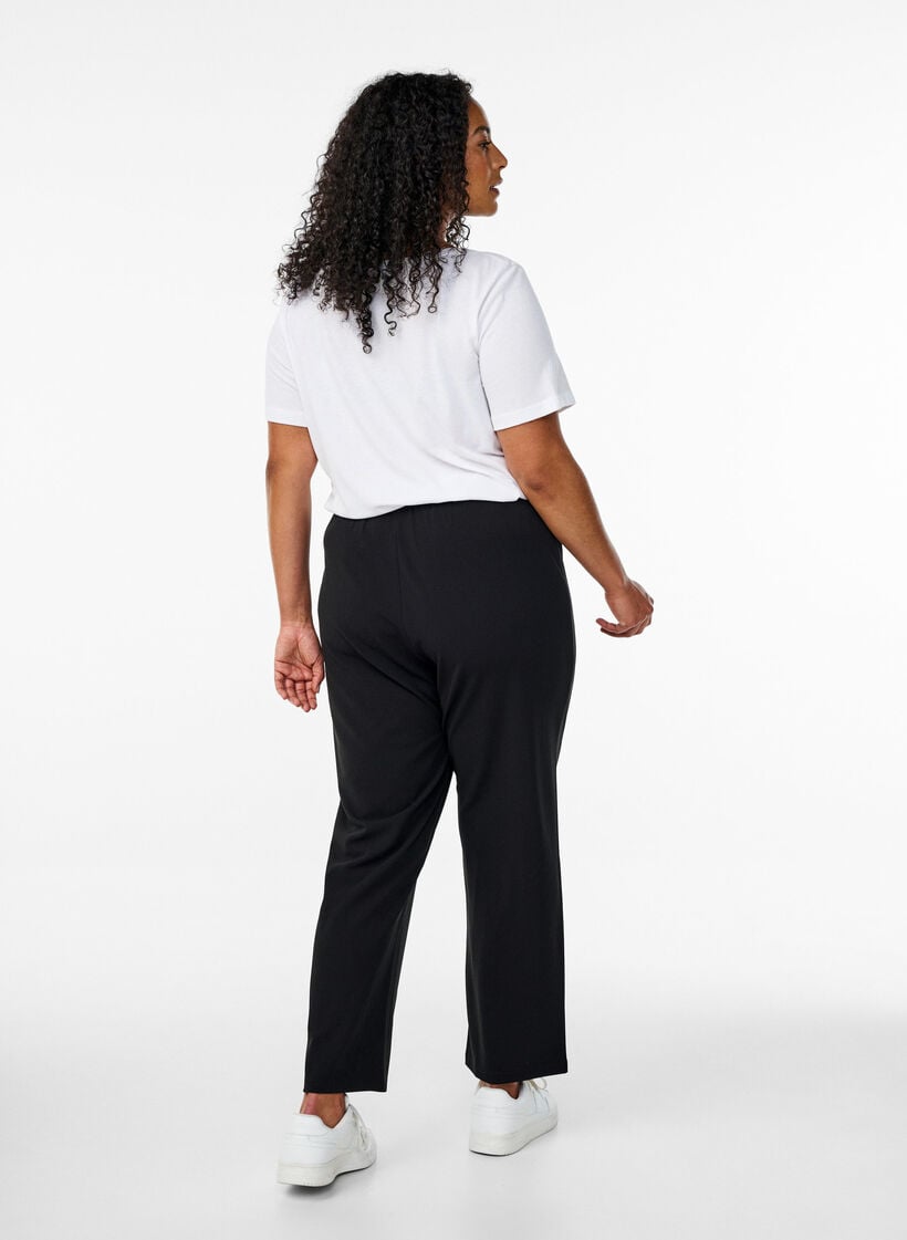 FLASH - Broek met rechte pasvorm, Zwart, Model image number 1