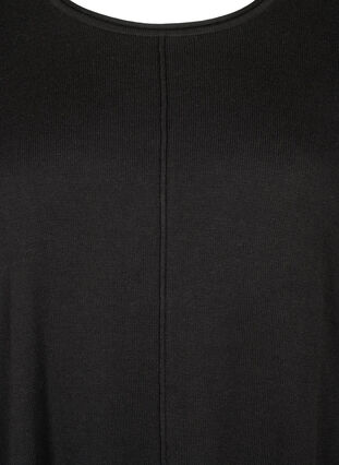 Gebreide blouse gemaakt van katoen en viscose., Black, Packshot image number 2