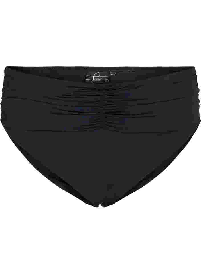 Bikinibroekje met hoge taille en hoog uitgesneden pijpen, Black, Packshot image number 0