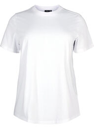 Basic katoenen T-shirt met ronde hals, Wit
