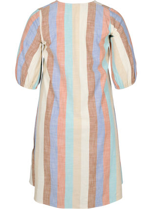 Gestreepte kastoenen jurk met a-lijn, Multi Stripe, Packshot image number 1