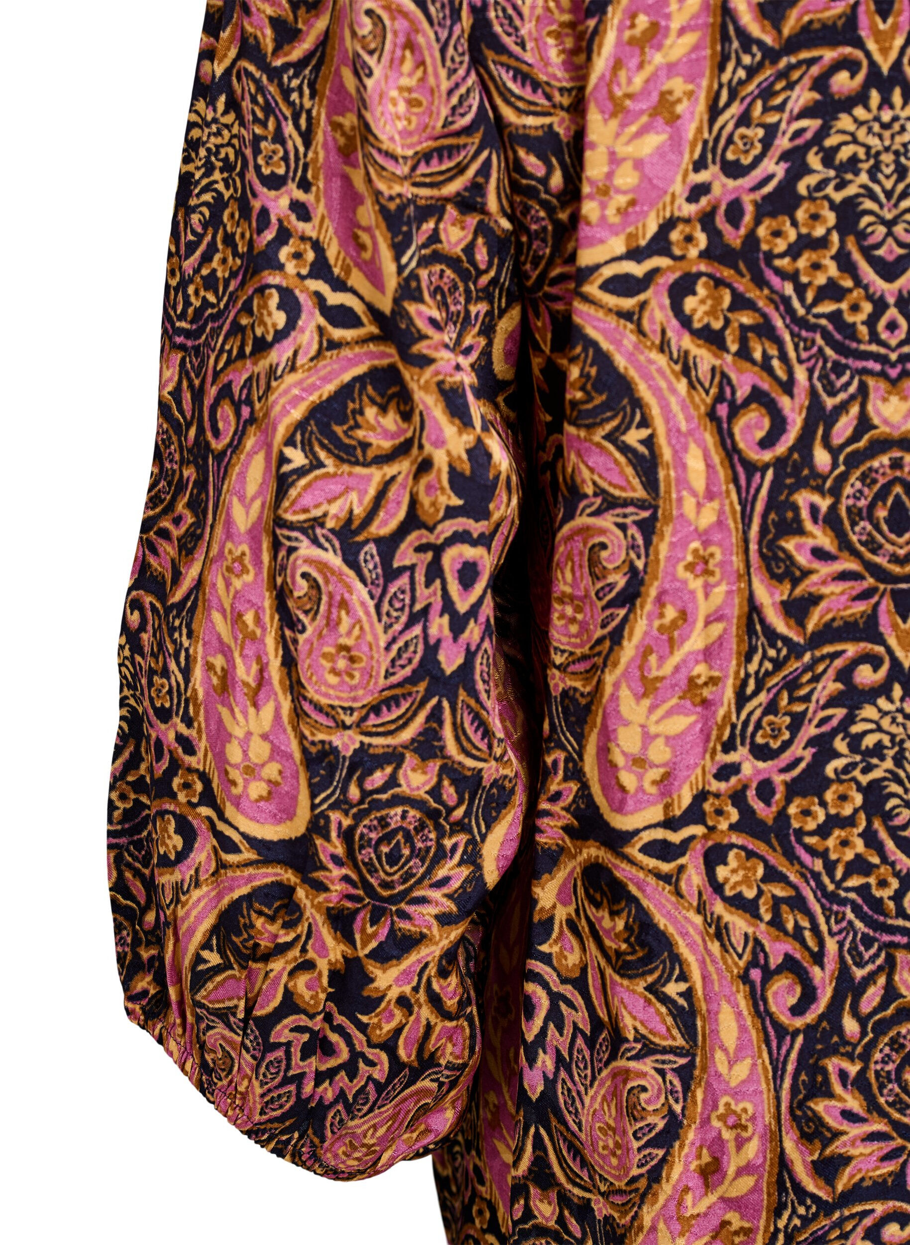 Zizzi Blouse met paisley print en 3/4 mouwen, Blauw, Packshot image number 3