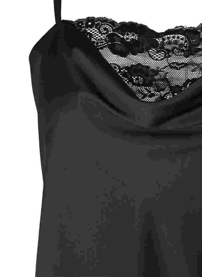 Support the breasts - Nachthemd met kant, Black, Packshot image number 2