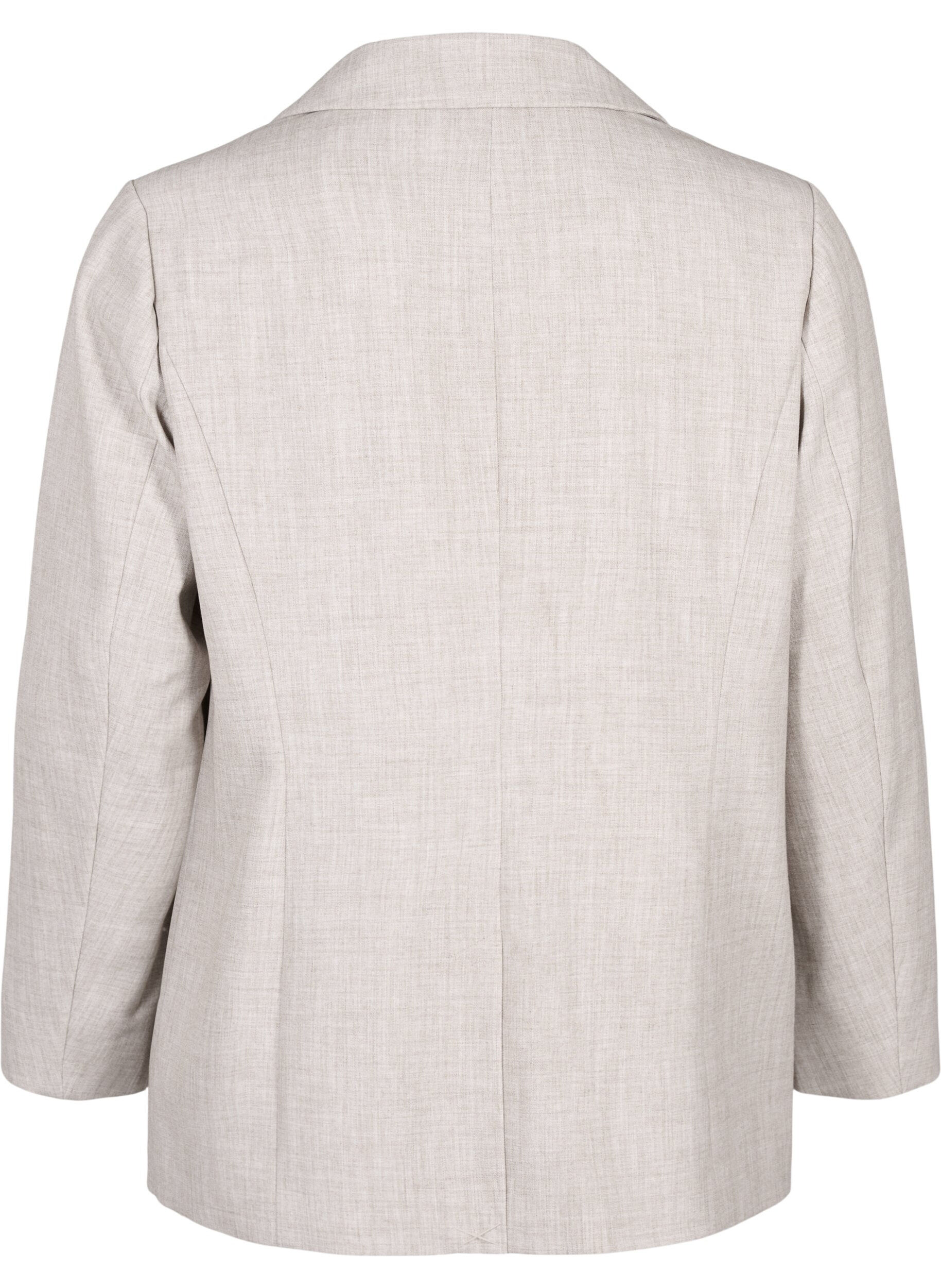 Zizzi Gem&ecirc;leerde blazer met knoopsluiting, String, Packshot image number 1