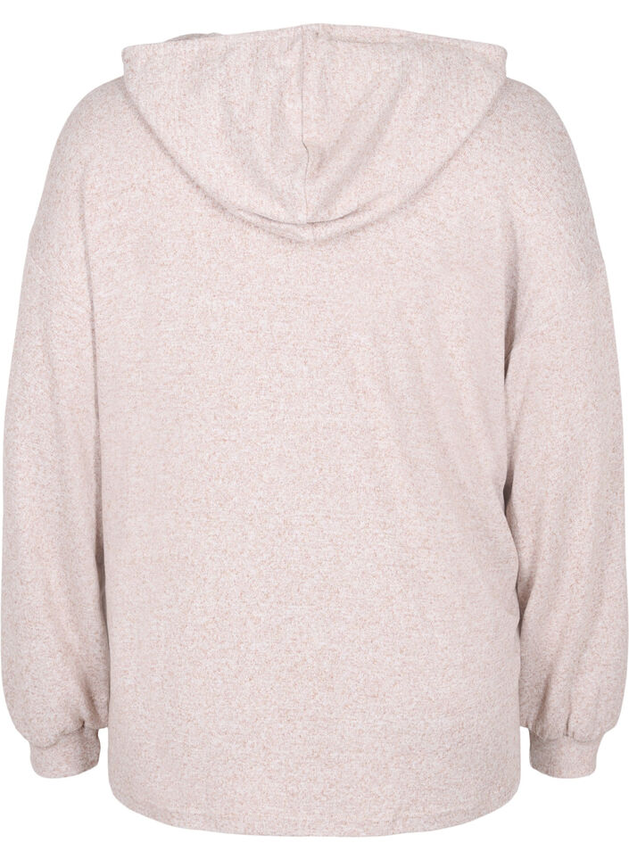 Gemêleerde top met capuchon, Natural Mel., Packshot image number 1