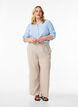 Linnen en viscose shirt met 3/4 mouwen, Blauw, Model image number 1