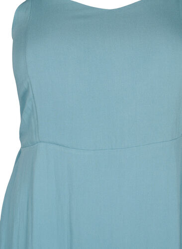 Effen viscose tie-dye jurk met smock, Smoke Blue, Packshot image number 2
