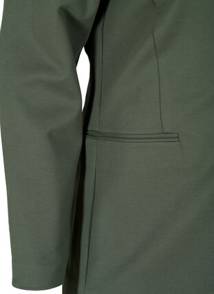 Basic blazer met knoop en sierzakken, Thyme, Packshot image number 3