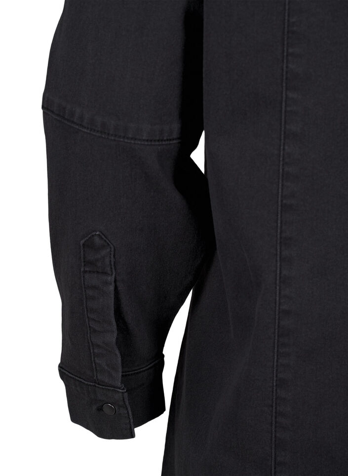 A-lijn spijkerjurk met rits, Grey Washed, Packshot image number 3