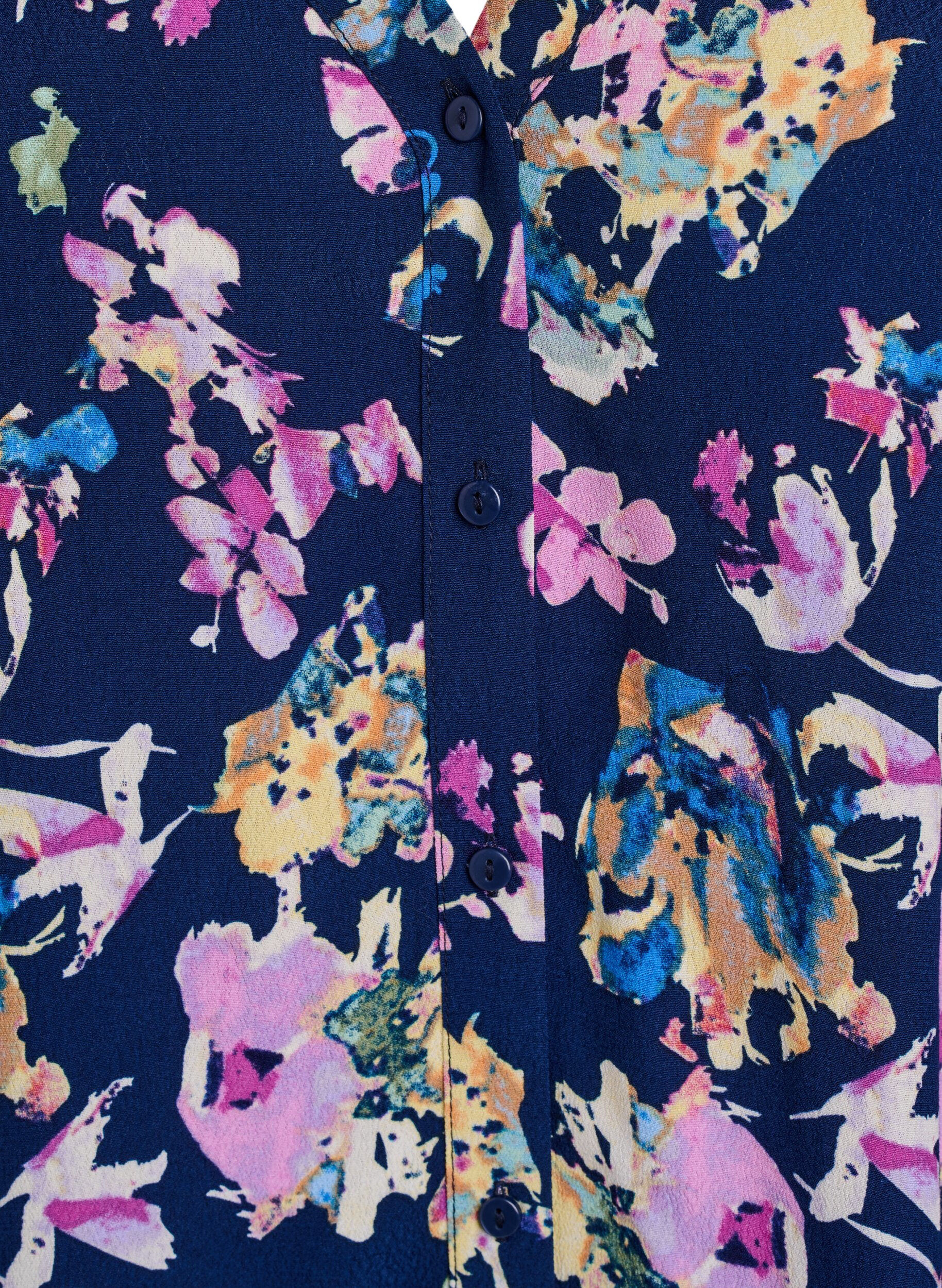 Zizzi Viscose blouse met korte mouwen, Blauw, Packshot image number 2