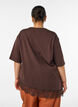 T-shirt met asymmetrische kanten zoom, Bruin, Model image number 2