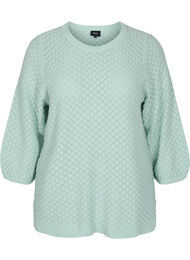 Gebreide blouse met patroon van biologisch katoen met 3/4 mouwen, Surf Spray