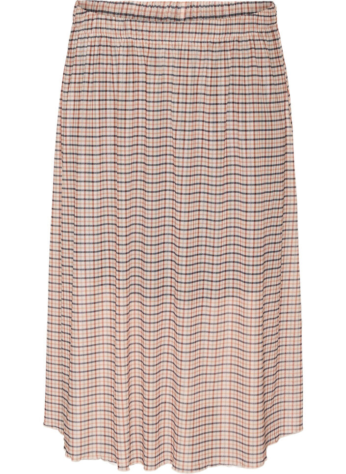 Gecontroleerde mesh midi-rok, Beige, Packshot image number 0