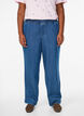 Brede jeans met een elastische tailleband, Blauw, Model image number 2