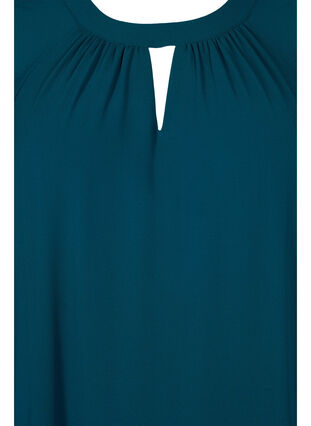 Chiffon blouse met 3/4 mouwen, Deep Teal, Packshot image number 2