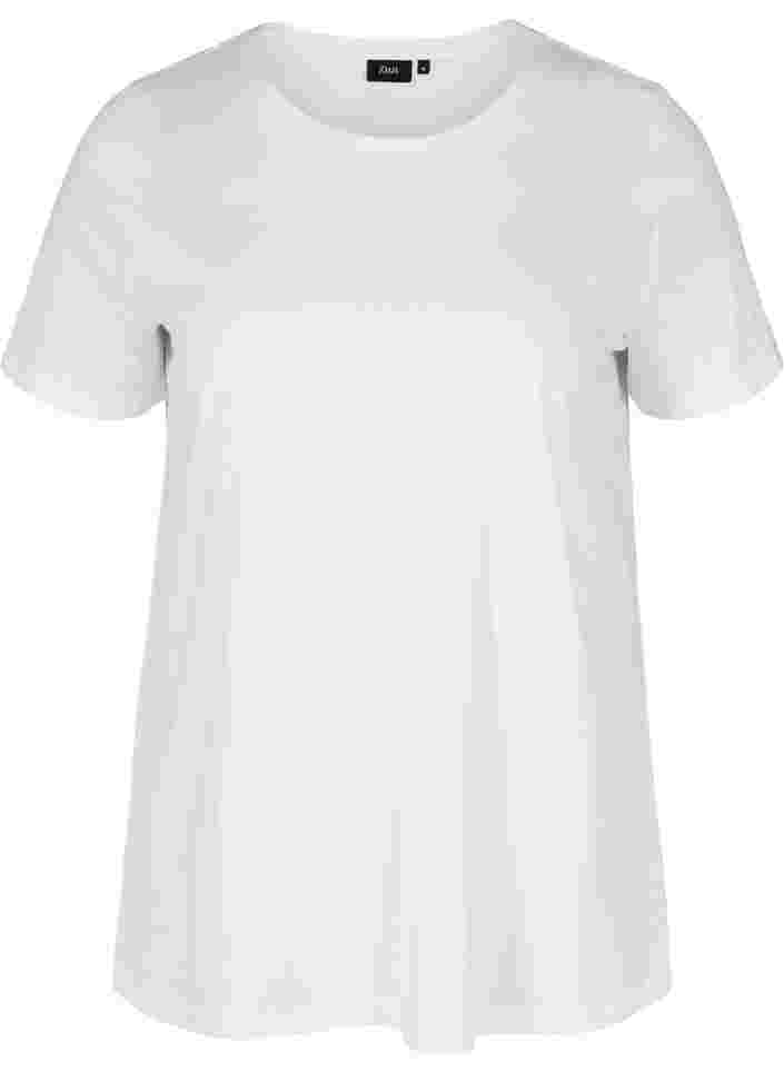 Set van 2 katoenen t-shirts met korte mouwen, Black/Bright White, Packshot image number 3