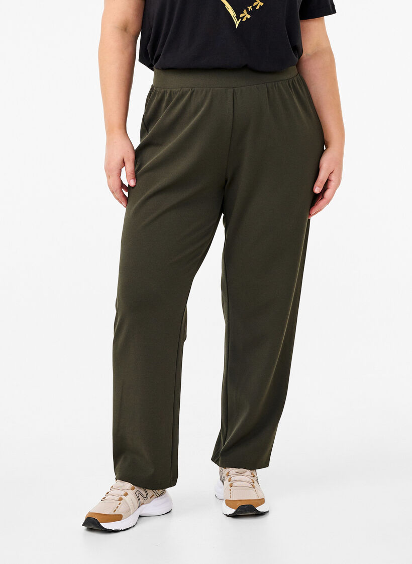 FLASH - Broek met rechte pasvorm, Groen, Model image number 2