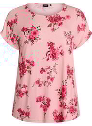 T-shirt met bloemenprint, Roze