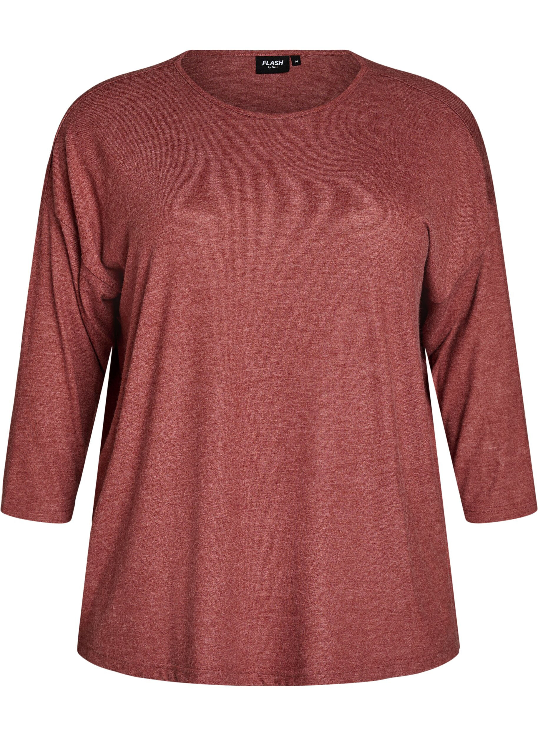 ZizziJersey blouse met 3/4 mouwen, Rood, Packshot image number 0