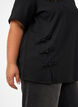 T-shirt met splitjes en decoratieve knoopsluitingen, Zwart, Model image number 3